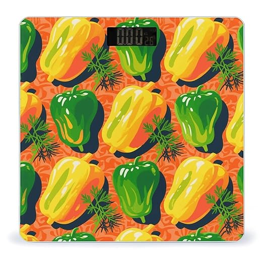 Dill Pickles Print Weight Scale Large Digital Bathroom Scales with Bright LED Display Non Slip Digital Scale and Step On Fashion Weighing Machine for Body