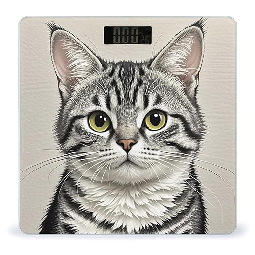 Pencil Style Cat Scale for Body Weight Digital Bathroom Scale Toughened Glass High Precision Scales for Body Weight with Large LCD Backlight Display Weight Scales