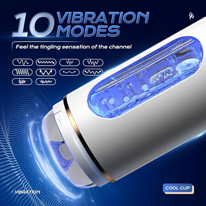 Male Masterburbatar Hands Free with 10 Vibration Sucking Massagers Modes Automatic Male Mastusbafor Tight Sleeve Hoodies Pussy Pocket Silicone Electric Massager Machine PW101446 (White)