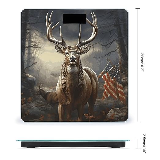 Deer Hunting Season Scale for Body Weight Accurate Digital Bathroom Scale Toughened Glass High Precision Scales Smart Weight Scales with Large LCD Backlight Display Weighing Machine