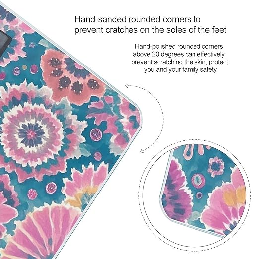 Tie Dye Printed Scale for Body Weight Smart Scales Digital Bathroom Scale High Precision Weighing Scales with Large Display Weighing Machine for People