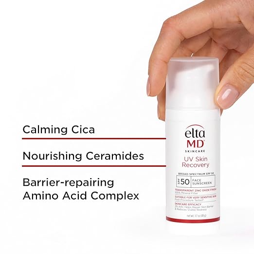 EltaMD UV Skin Recovery Face Sunscreen with Zinc Oxide All Mineral Safe for Sensitive Skin SPF 50