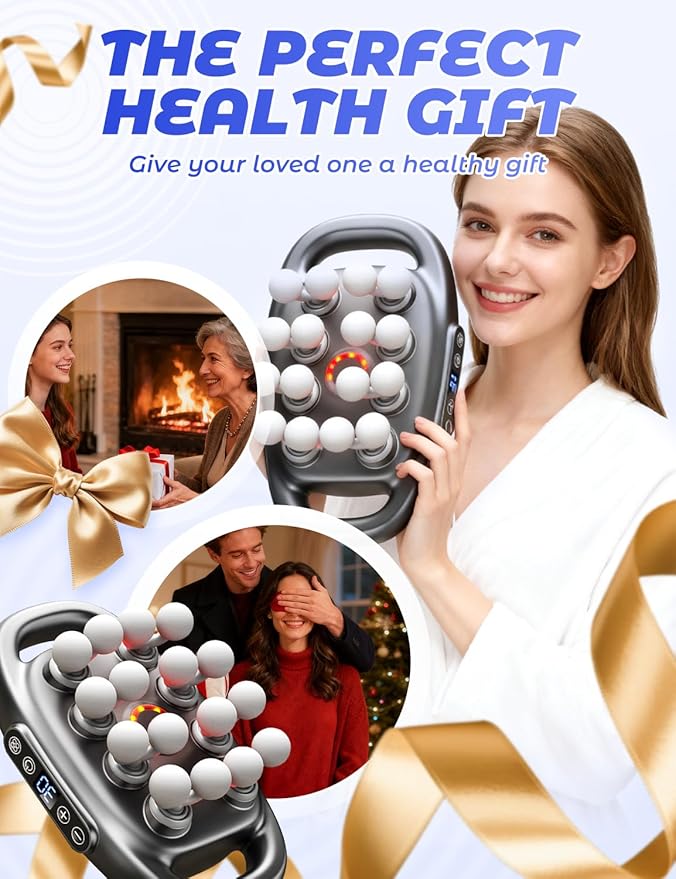Veloreva Massager 16 Head Massage Gun Deep Tissue Fast Relief in 60 Seconds Pro Massager with 3 Modes &amp 30 Levels Stops Pain from Coming Back Spa-Like Shoulders Neck Back Arms Legs