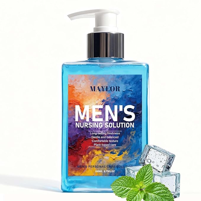 MAYLOR Men’s Intimate Wash pH Balanced Plant-Based Formula for Sensitive Skin Gentle Hydrating Cleanser with Long-Lasting Freshness Daily Body Wash (1)