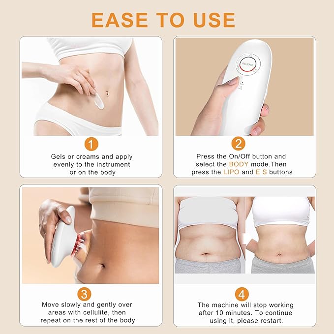 Body Sculpting Machine Professional Cordless Handheld Massager Electric Cupping Therapy Massager – for Belly Waist Arms Leg Home Tool for Women (White)
