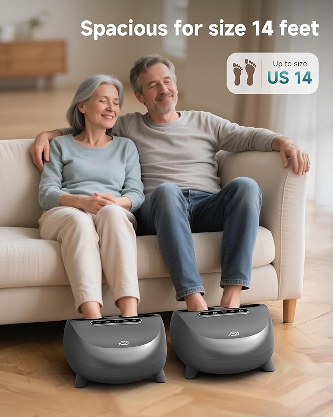 Snailax Foot Massager with Heat and Compression Shiatsu Foot Massager for Neuropathy and Plantar Fasciitis Deep Kneading Rolling Remote Control Fits up to Size 14