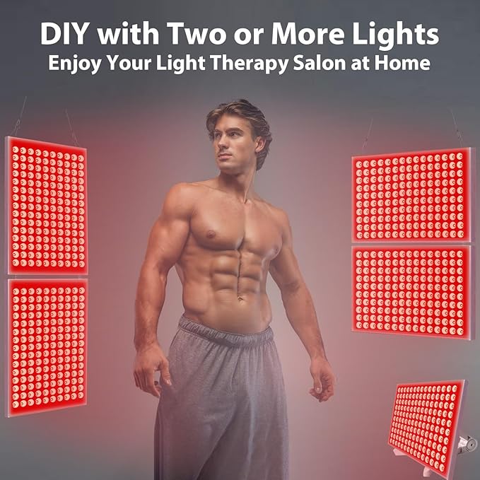 Red Light Therapy for Body and Face Infrared Red Light Therapy Device with Stand 660nm and 850nm LED RedLight Panel for Full Body Skin Rejuvenation at Home (2 Pack)