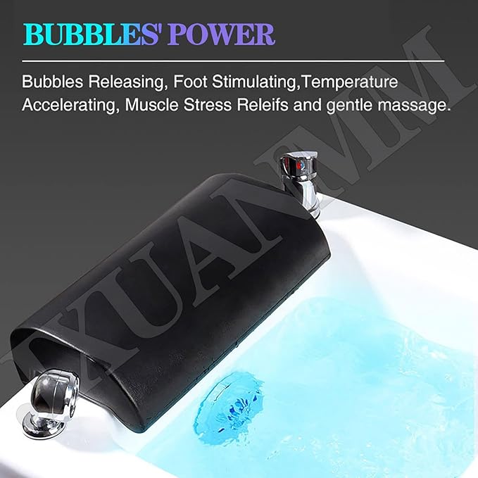 Home Foot Spa Pedicure Tub Acrylic Footbath Colorful Lamp Sturdy Tubs Foot Spa Bath Massager with Heat and Jets for Foot Stress Relief for Men &amp Women with 60PCS Foot Bath Bags C