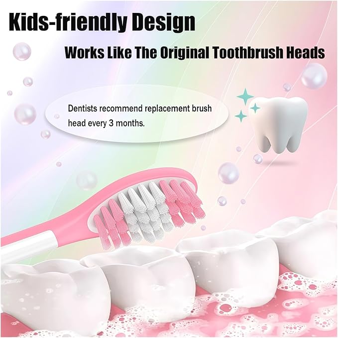 Kids Replacement Heads Compatible with Philips Hx6320 HX6321 HX6032/94 HX6331 HX6340 Kids Toothbrush Over 7 Years