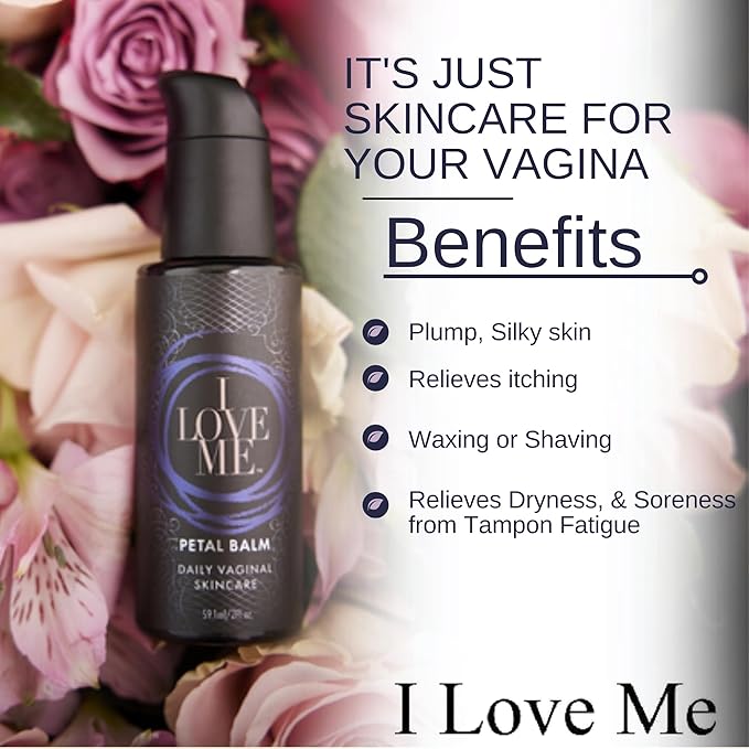 Petal Balm Daily Vaginal Skincare - Vulva Balm for Vaginal Dryness &amp Itching - Clinically Tested Natural Vaginal Moisturizer for Sensitive Vulvar Skin - Intimate Feminine Care - 2fl Oz (Pack of 2)