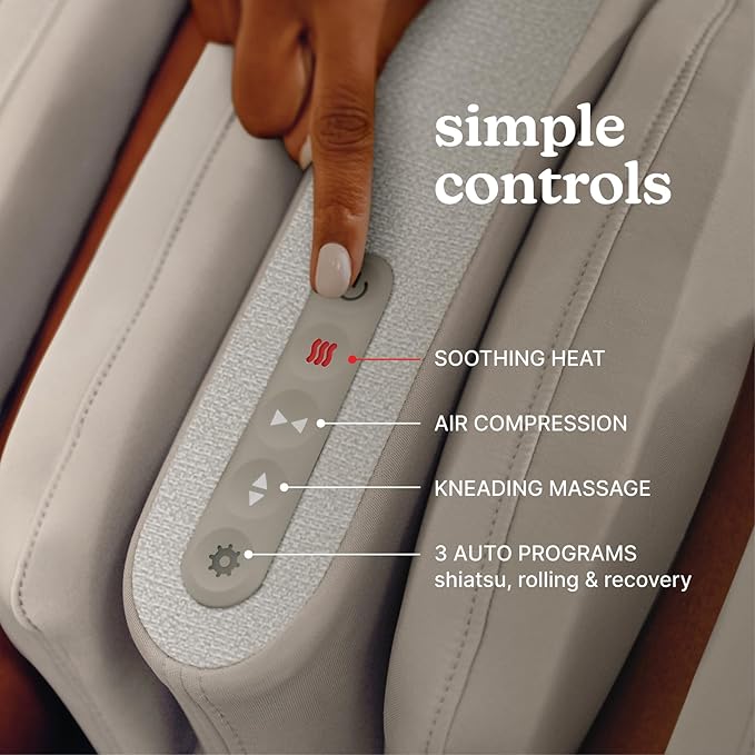 Homedics Luxe Comfort Foot Massager &amp Calf Massager with Heat Shiatsu Deep Kneading Air Compression Circulation Boost Relaxation Adjustable Modes Post-Workout Recovery