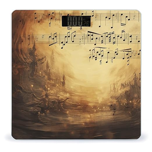 Sheet Music Scale for Body Weight Anti-Slip Tempered Glass Digital Bathroom Scales Clear LCD Display Weighing Scale Safe Rounded Corners Smart Scales