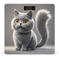 Cute Funny Grey Cats Pattern Digital Bathroom Scale for Body Weight Weighing Scale with Backlit LCD Display High Precision Measurements &amp Measures Weight Up to 180kg