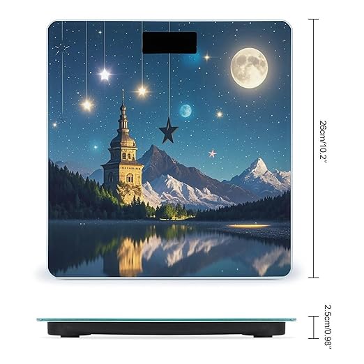Nightsky Hanging Moon Stars Bathroom Scale for Body Weight with High Precision Large LCD Backlight Display Digital Weighing Scale with BMI Capacity Up to 180kg