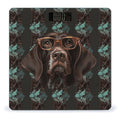 German Shorthaired Pointer in Glasses Weight Scale Large Bathroom Scales Digital Weight with Bright LED Display Non Slip Automatic Weighing Scale Fashion Weighing Machine for Body