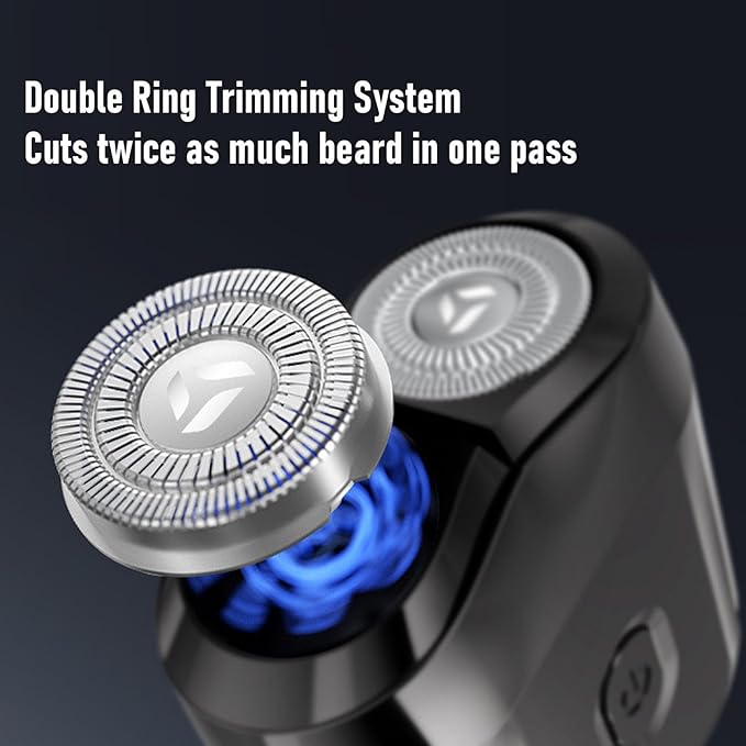 Men Beard Trimmer Premium Trimming Head Portable Rechargeable Mustache Clipper with Water Washable Design for Face Grooming and Travel