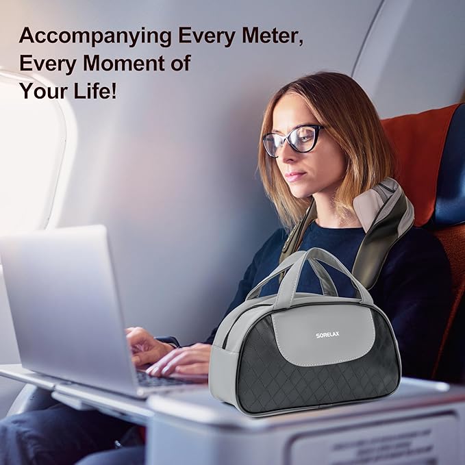 Neck Massager for Pain Relief Deep Tissue Shiatsu Neck and Back Massager With Heat Electric Massage Pillow for Shoulder Leg Body Muscle Pain Relief Gifts For Women Men Mom Dad (Grey【with bag】)