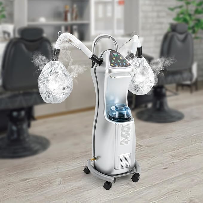 7 in 1 Professional Stand Hair Steamer Dryer 650W Floor Stand Hair Treatment Machine with Wheels Multifunctional Hair Treatment Machine for Beauty Salons Hairs Salons