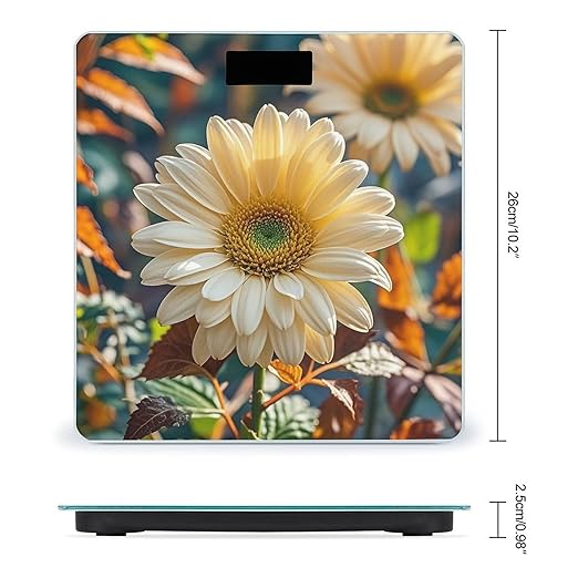 Autumn Flower Leaves Smart Scale for Body Weight Accurate Bathroom Scale with LED Display Digital Weight Scales Weighing Machine High Precision Scales for Bath Home
