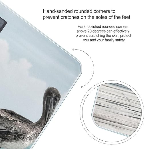 Pelican on Wood Bridge Scale for Body Weight Digital Bathroom Scale Precision Smart Weighing Scales with Clear LED Display Accurate High Precision Scales Weighing Machine