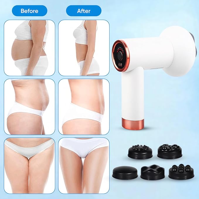 Powerful Deep Tissue Massager: 5-in-1 Wireless Body Sculpting Machine Fat Remover for Abdomen Waist Arms HIPS and Legs
