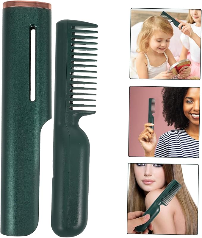 Electric Heating Hair Straightening Comb USB Powered Portable Straightener Brush for Wet and Dry Use for Women and Girls for Travel Styling