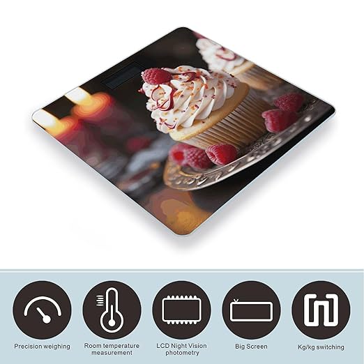 Cupcake Dessert Scale for Body Weight Smart Scales Digital Bathroom Scale High Precision Weighing Scales with Large Display Weighing Machine for People