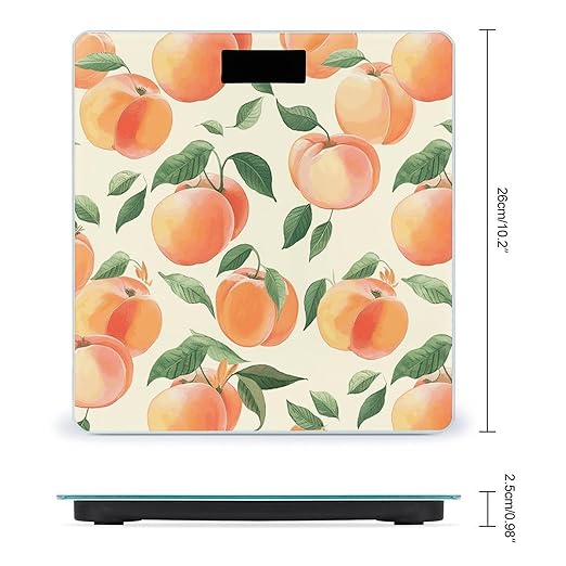 Peach Bathroom Scale for Body Weight Bathroom Weighing Scale with Backlit LCD Display Highly Accurate Measures Weight Up to 180kg