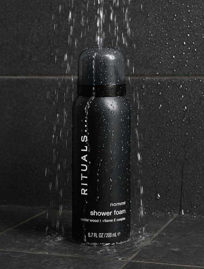 Rituals The RITUAL of homme Shower Foam cedar wood &amp vit E complex 1.6 fl oz/ 50ml Luxury Body Cleanser (one bottle) travel size