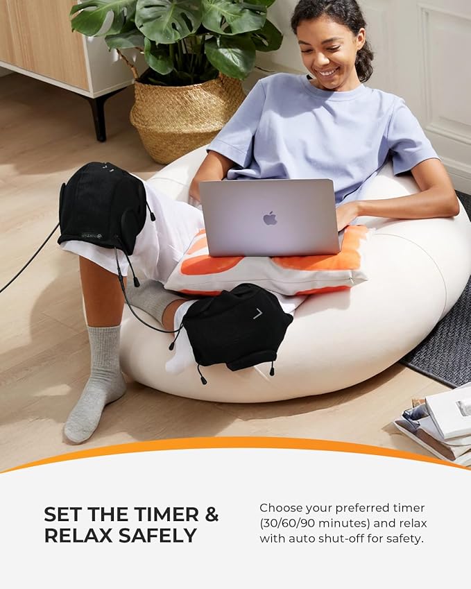 CooCoCo FSA Eligible Knee Massager with Adjustable Vibration Motor Knee Heating Pad for Pain Relief Knee Massager with Heat Heating Pad for Knee