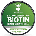 Beard Balm 5% Concentration Biotin Beard Balm for Men (2 oz) - Natural Mens Beard Oil with Castor OilArgan Oil Jojoba Oil and VitaminThickening for BeardBeard Growth Softener