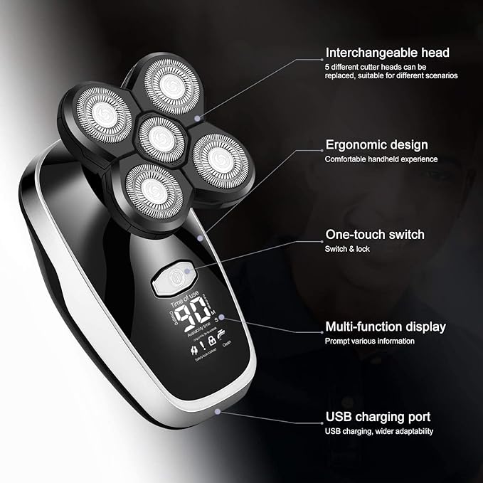 Electric Razor for Men All in one wet dry grooming electric shaver digital display hair trimmer beard electric razor men facial&ampbody shaving machine