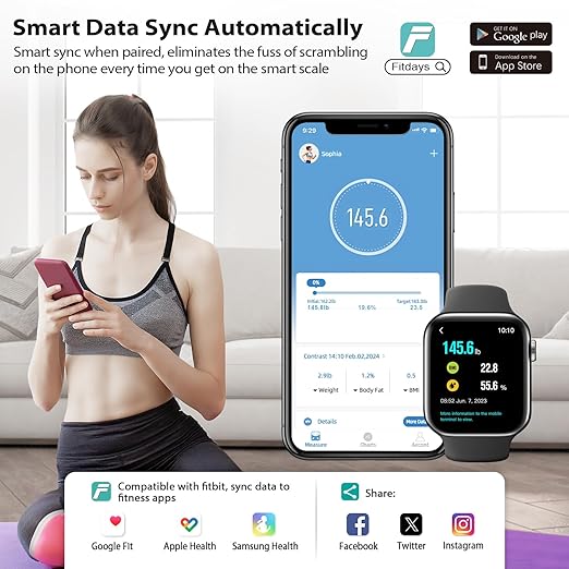 ABLEGRID Smart Bathroom Scale for Body Weight Digital Body Fat Scale with LED Column Trend Display BMIMuscle MassBody Type Accurate Home Weighing Scale for People with APP-Free Mode 400lb
