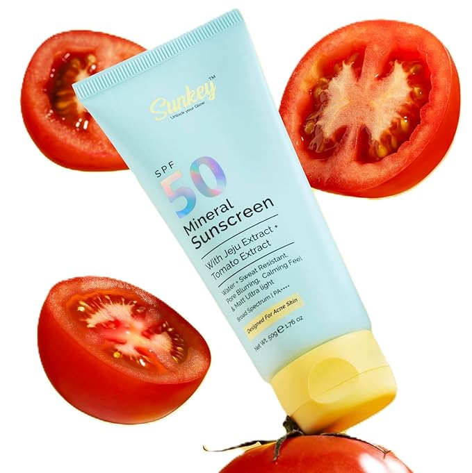 Mineral Sunscreen SPF 50 PA++++ With Jeju And Tomato Extract | Non-nano | Lightweight | No White Cast | Water &amp Sweat Resistant