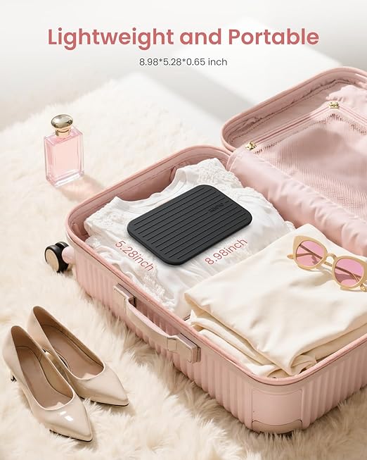 RENPHO Portable Rechargeable Scale for Body Weight Travel Weight Scale with Travel Makeup Mirror Slide-Out LED Display Digital High Accurate Scale for Traveling 400lbs Core Go 8.98 x 5.28