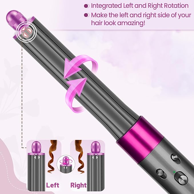 1.2IN Long Hair Barrels Attachment Compatible with Dyson Airwrap HS01 HS05 HS08 Accessories Automatic Curling Iron Curlers for Soft Inward Curls Voluminous Outward Waves Rose
