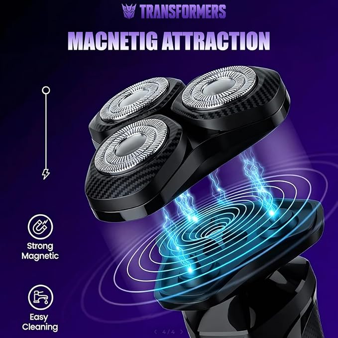 TRANSFORMERS Electric Shavers for Men 3D Floating Cutter Electric Razor 1200mAh Battery LED Display IPX7 WaterproofBeard Trimmer for Sensitive Skin Pop-up Pruner Razors for Men