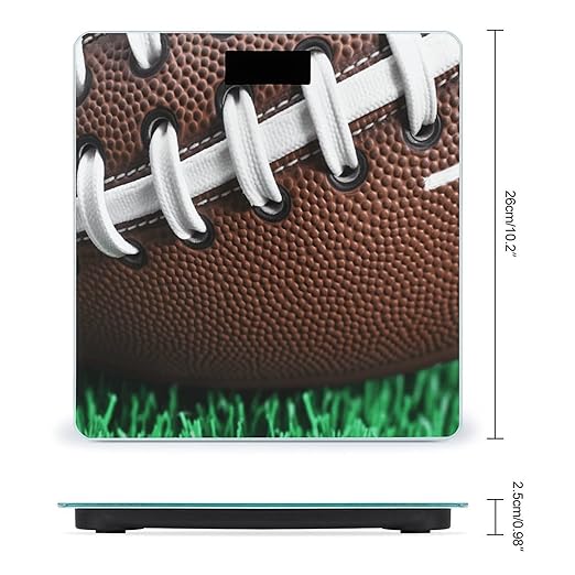 American Football Laces Bathroom Scale Rounded Smart Scale for Body Weight Automatic Power On/Off Weight Scales Accurate Bathroom Digital Scales for Pet Home Bedroom Kitchen
