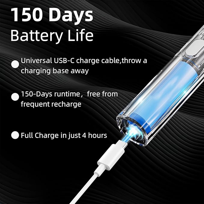 Ultrasonic U-Shaped Toothbrush for Adults Electric Toothbrush for Teeth Whitening Automatic 360-degree with Waterproof IPX7 4 Modes for Cleaning(Black)