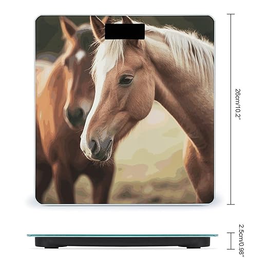 Digital Bathroom Scale for Body Weight Scale with Bright LCD Display High Accuracy Step-On Technology Auto On/Off Adorable Horse Digital Scales 400 Lbs /180kg