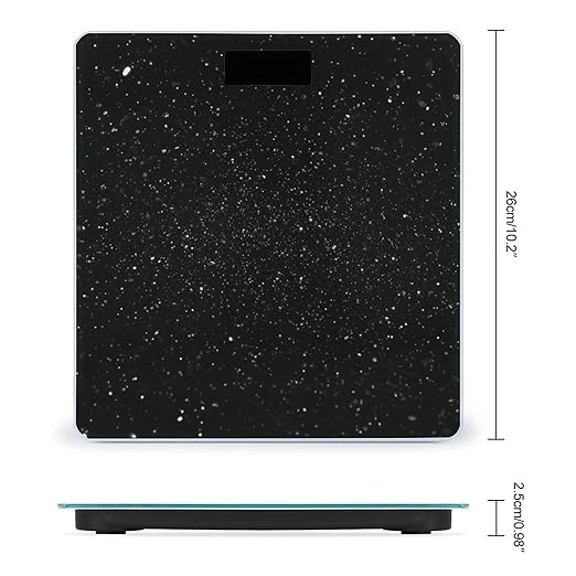 Black Glitter Weight Scale Large Bathroom Scales Digital Weight with Bright LED Display Non Slip Automatic Weighing Scale Fashion Weighing Machine for Body