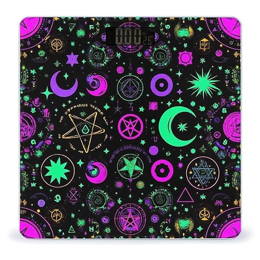 Women's Fashion Automatic Switch Digital Bathroom Weighing Scale Smart Scale Gothic Trippy Purple Sun Moon Magic Alchemical Cosmic Witch Witchy