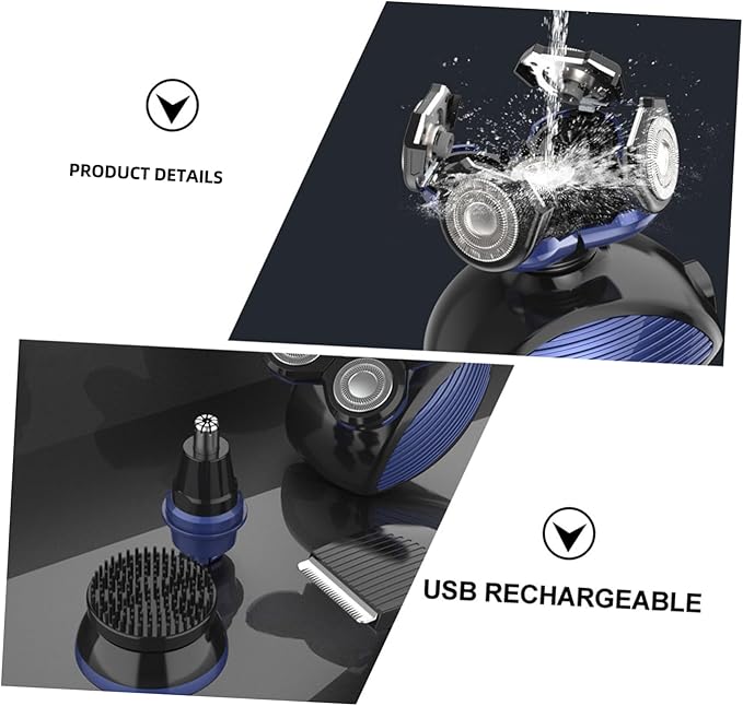 SAFIGLE Beard Clippers with Floating Blades USB Rechargeable Electric Trimmer for Fast Hair Removal Wet Dry Use Suitable for Men Facial and Head Shaving
