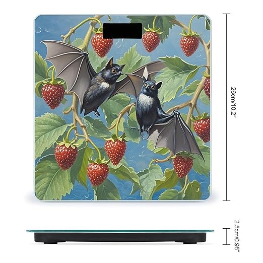 Gothic Bat Bathroom Scale for Body Weight Bathroom Weighing Scales with Back Lit LED Display Sturdy Tempered Glass Body Weight Bathroom Scale 400lb Weighing