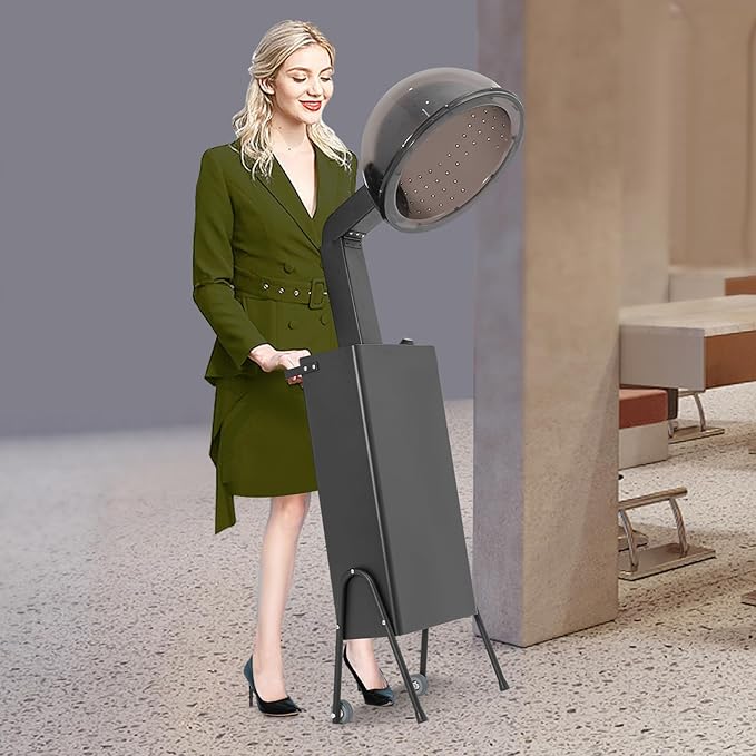 1200W Professional Hooded Hair Dryer Hair Dryer with Wheels Salon Hair Dryer Stand with 3 Temp Settings &amp 60 Minute Timer Portable Standing Hair Dryer for Beauty Spas Homes