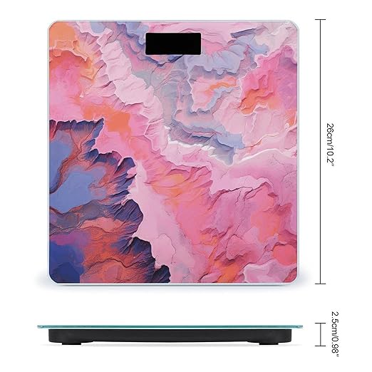 Light Peach Painting Smart Scale for Body Weight Accurate Bathroom Scale with LED Display Digital Weight Scales Weighing Machine High Precision Scales for Bath Home