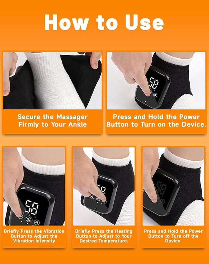 Massager 2026 Foot Relief Massager Portable Feet Relieve Machine Foot Massager for Neuropathy 3 Massage Modes 3 Heat Level Rechargeable Just 15 Minutes a Day (1PCS)