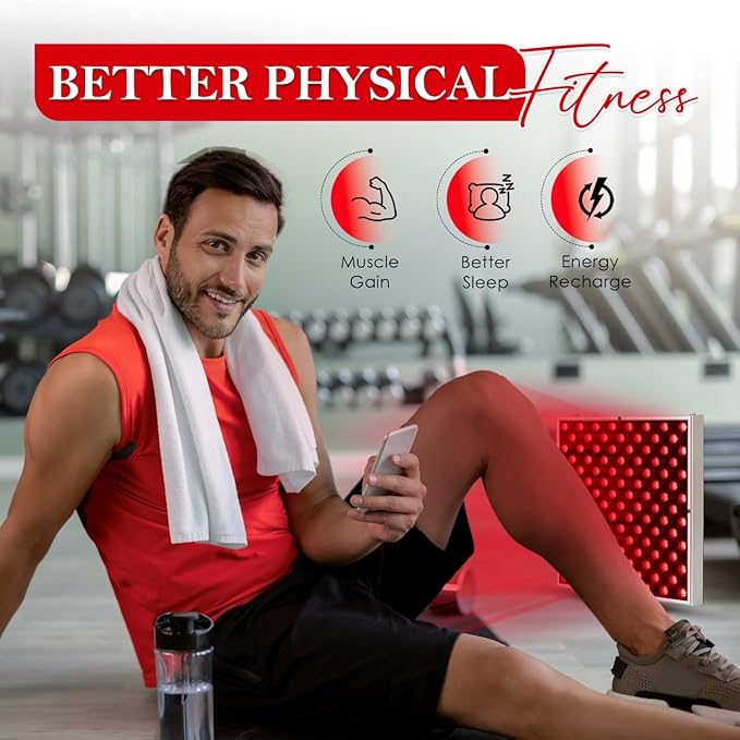 LED Red Light Therapy Panel for Face &amp Body - 45W Device with Deep 660nm &amp Near Infrared 850nm &amp Adjustable Hanger Skin Care Beauty Hair Growth Natural Pain Relief for Muscle &amp Join