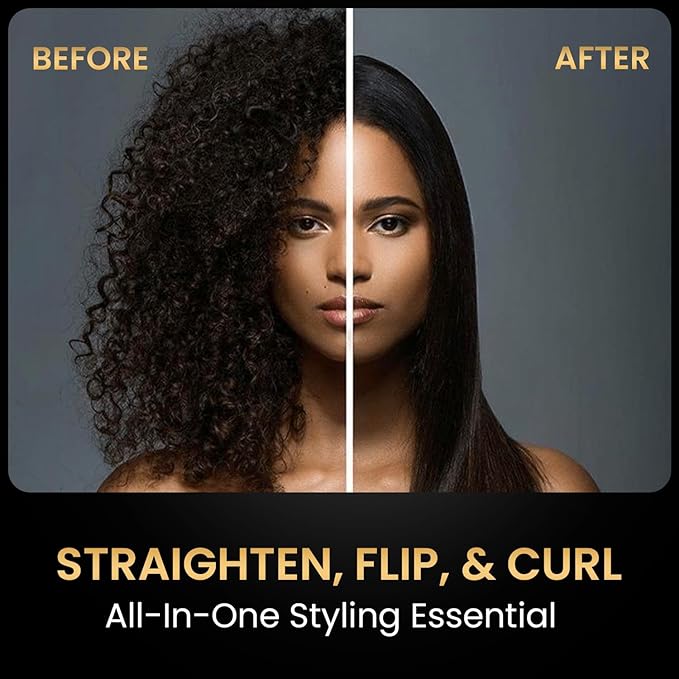 MOEHAIR Professional Titanium Ionic Flat Iron Hair Straightener for Straightening Waving Curling &amp Flip | 1.5 Ceramic Floating Plates | Adjustable Temperature | Auto Shut Off | for All Hair Ty