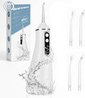 400ML Water Dental Flosser Electric Oral Irrigator Large Tank 5 Replaceable Jet Tips IPX7 Waterproof Teeth Cleaner Water Flossing Cleaning Picks for Home and Travel (A03)